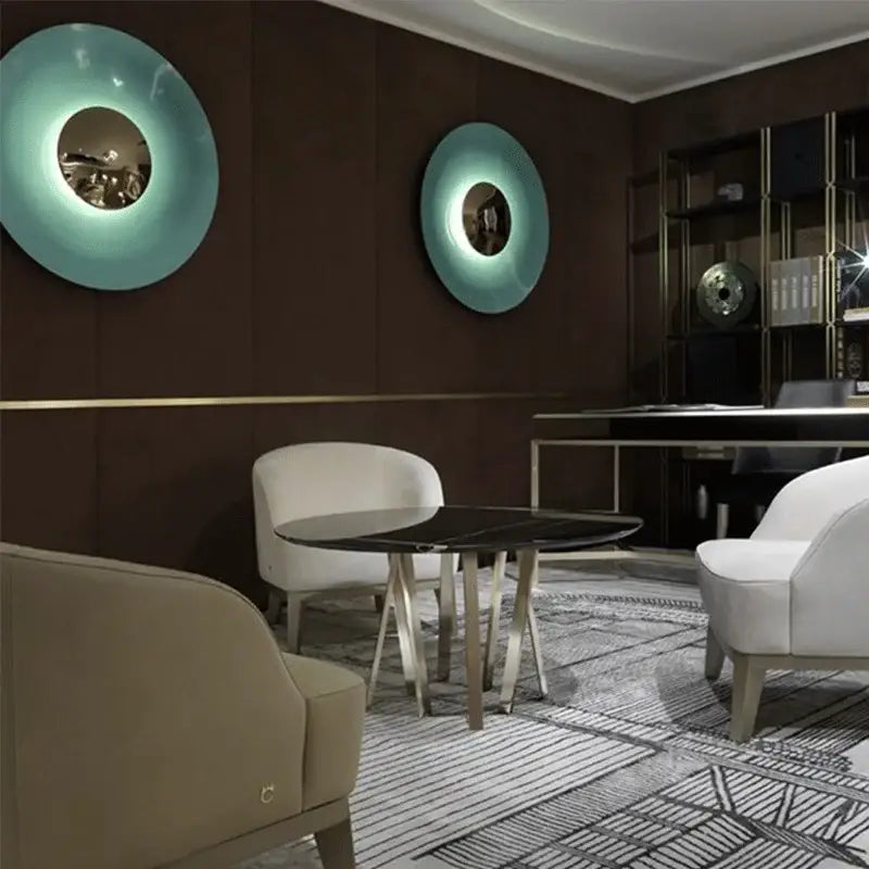 Modern gold and white led ufo wall sconces for bedroom ambiance