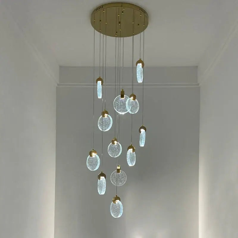 DecorBites™ Attic Crystal Chandelier for Living Room Dining Room Stair Lamp
