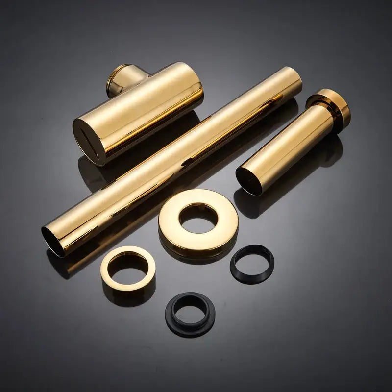 Modern gold basin tap kit with deodorization drain bathroom hardware
