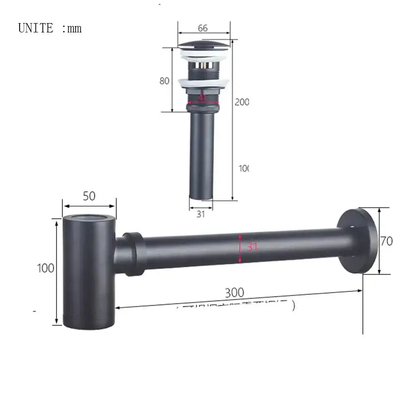 Modern gold basin tap kit with deodorization drain bathroom hardware