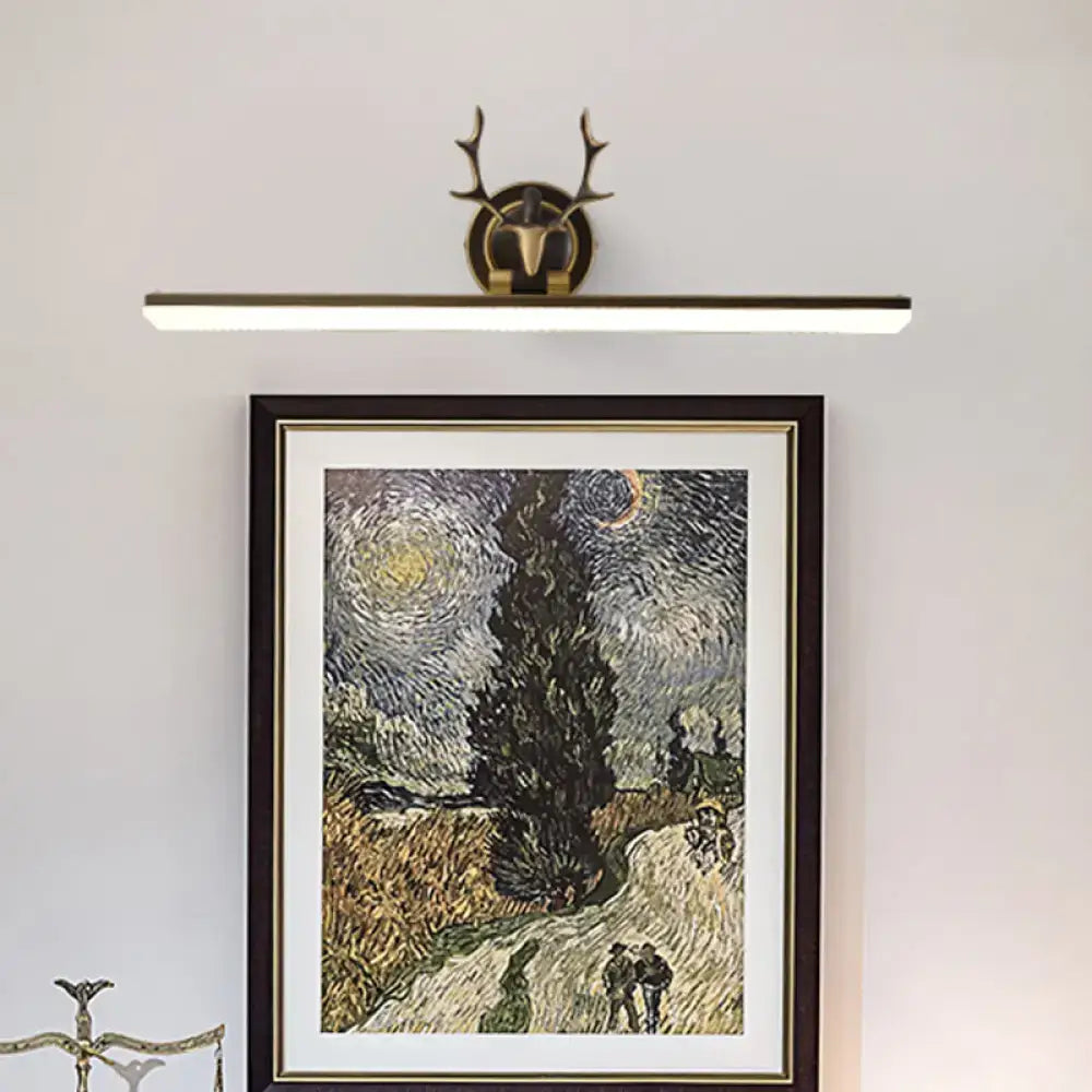 Modern gold & black antler vanity sconce light bedroom wall lamp