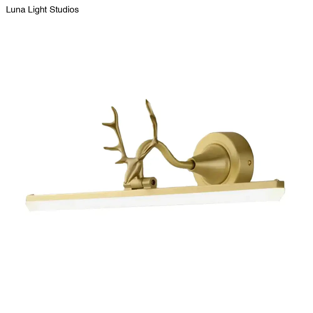 Modern gold & black antler vanity sconce light bedroom wall lamp