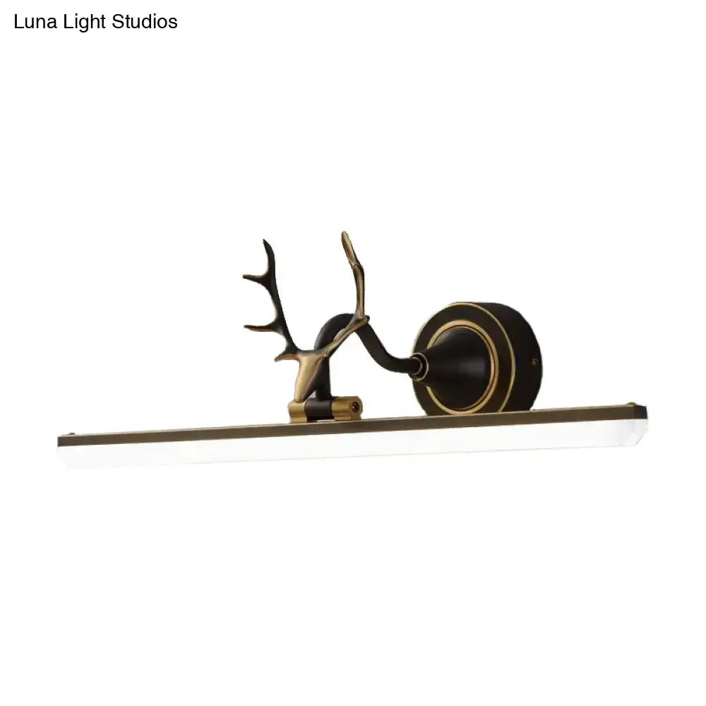 Modern gold & black antler vanity sconce light bedroom wall lamp