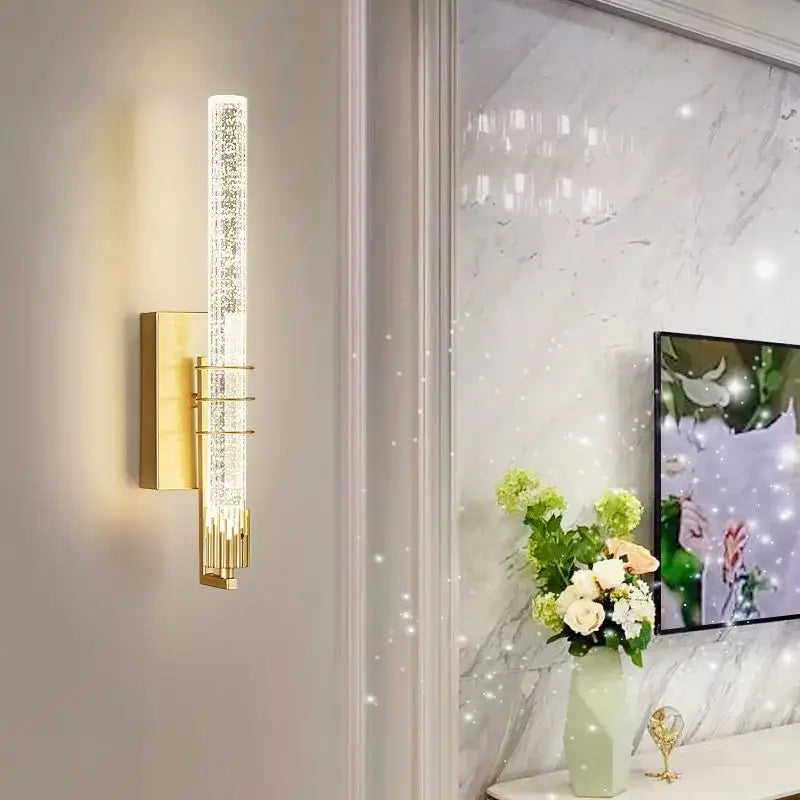 DecorBites™ Crystal LED Wall Sconce: Modern Decorative Lighting for Corridor, Bedroom, and Living Room