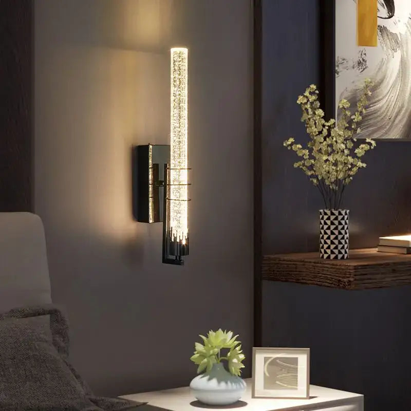 DecorBites™ Crystal LED Wall Sconce: Modern Decorative Lighting for Corridor, Bedroom, and Living Room