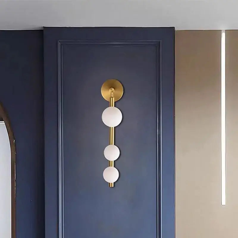 Modern gold & black glass ball wall lights living room decorbites