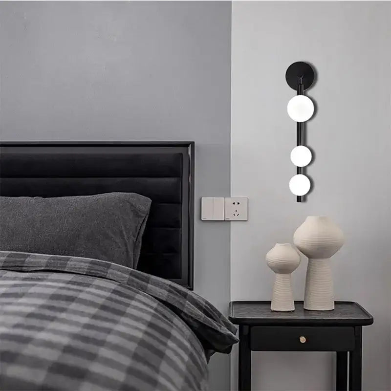 Modern gold & black glass ball wall lights living room decorbites