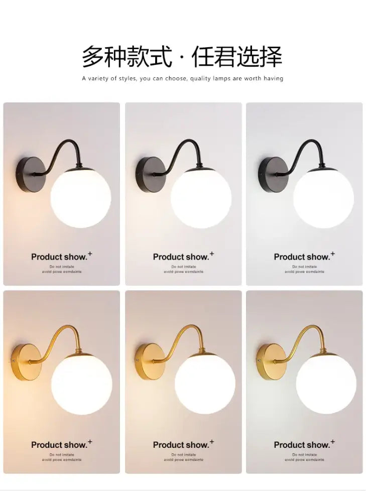 DecorBites™ Glass Ballight LED Wall Lamp for Living Room Bedroom Home Decor