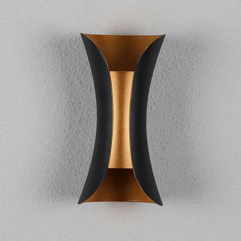 Modern gold & black led wall light garden decor sconce