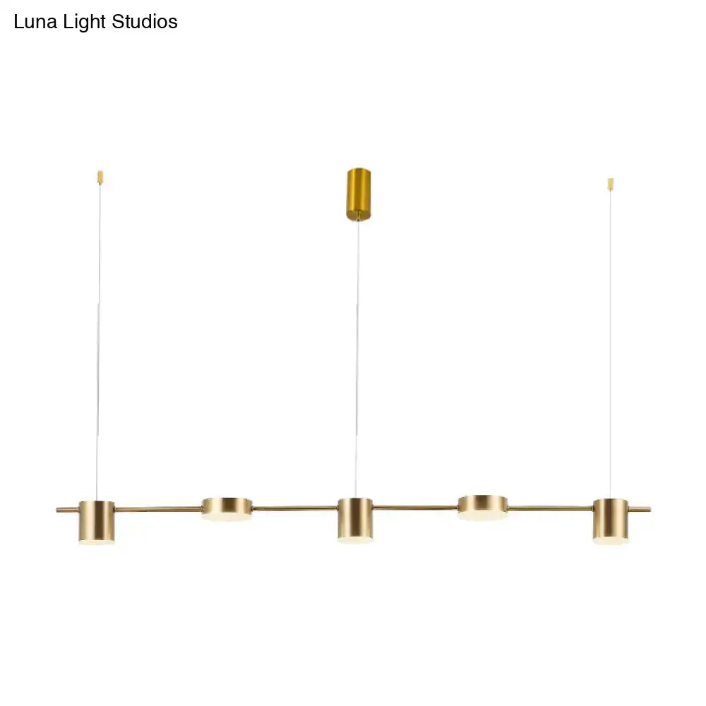 DecorBites™ Modern Linear Metallic Chandelier Light - 3/5 Heads Black/Gold Hanging Lamp with Rotatable Shade - Warm/White Light