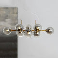 Modern gold & black linear design smoky glass kitchen island light