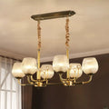 DecorBites™ Modern Ribbed Glass Island Pendant with 6 Bulbs, Gold and Black