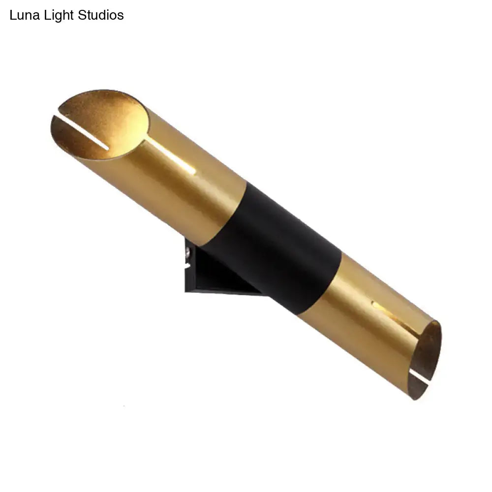 Modern gold & black rotatable cylinder wall sconce bedroom light