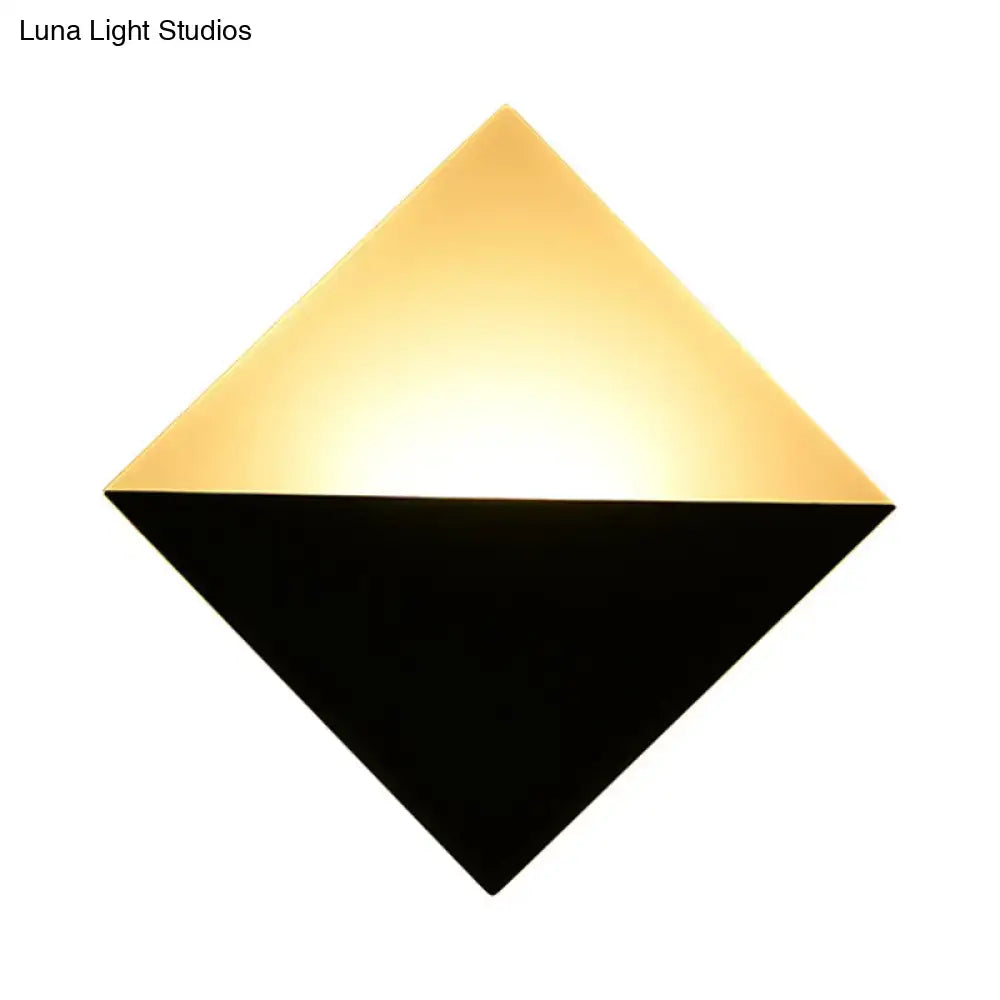 Modern gold & black square wall sconce bedroom led light fixture