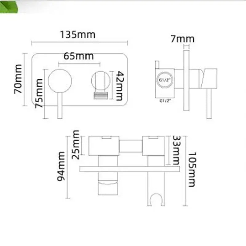 DecorBites™ Brass Bidet Sprayer Set with Hot and Cold Faucet - High Pressure Toilet Shower