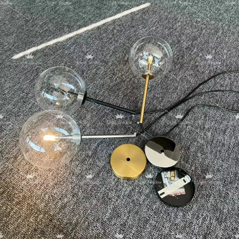 Modern gold bubble glass ball pendant light for kitchen