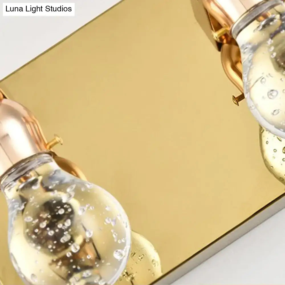 DecorBites™ Modern Gold Bulb-Shaped Crystal Wall Sconce - Bedroom Bubble Light Fixture