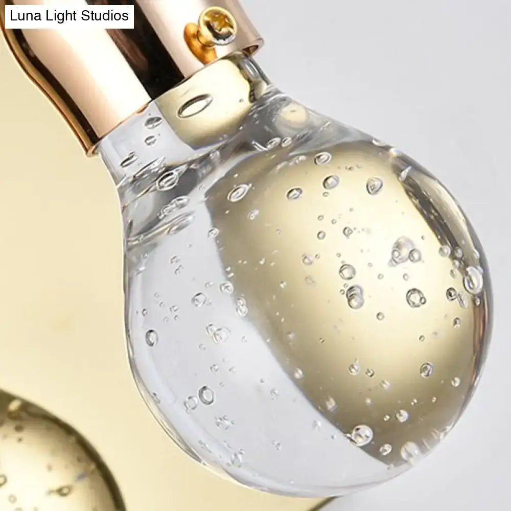DecorBites™ Modern Gold Bulb-Shaped Crystal Wall Sconce - Bedroom Bubble Light Fixture