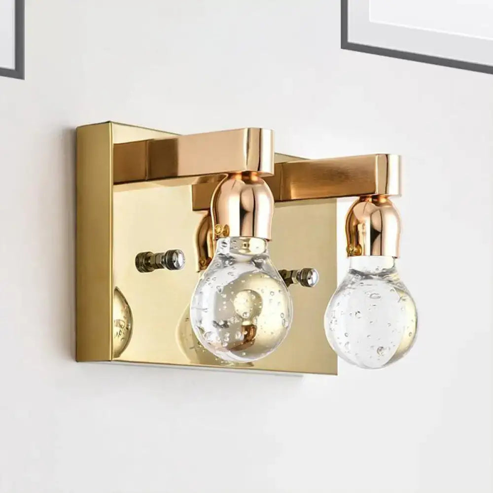 DecorBites™ Modern Gold Bulb-Shaped Crystal Wall Sconce - Bedroom Bubble Light Fixture