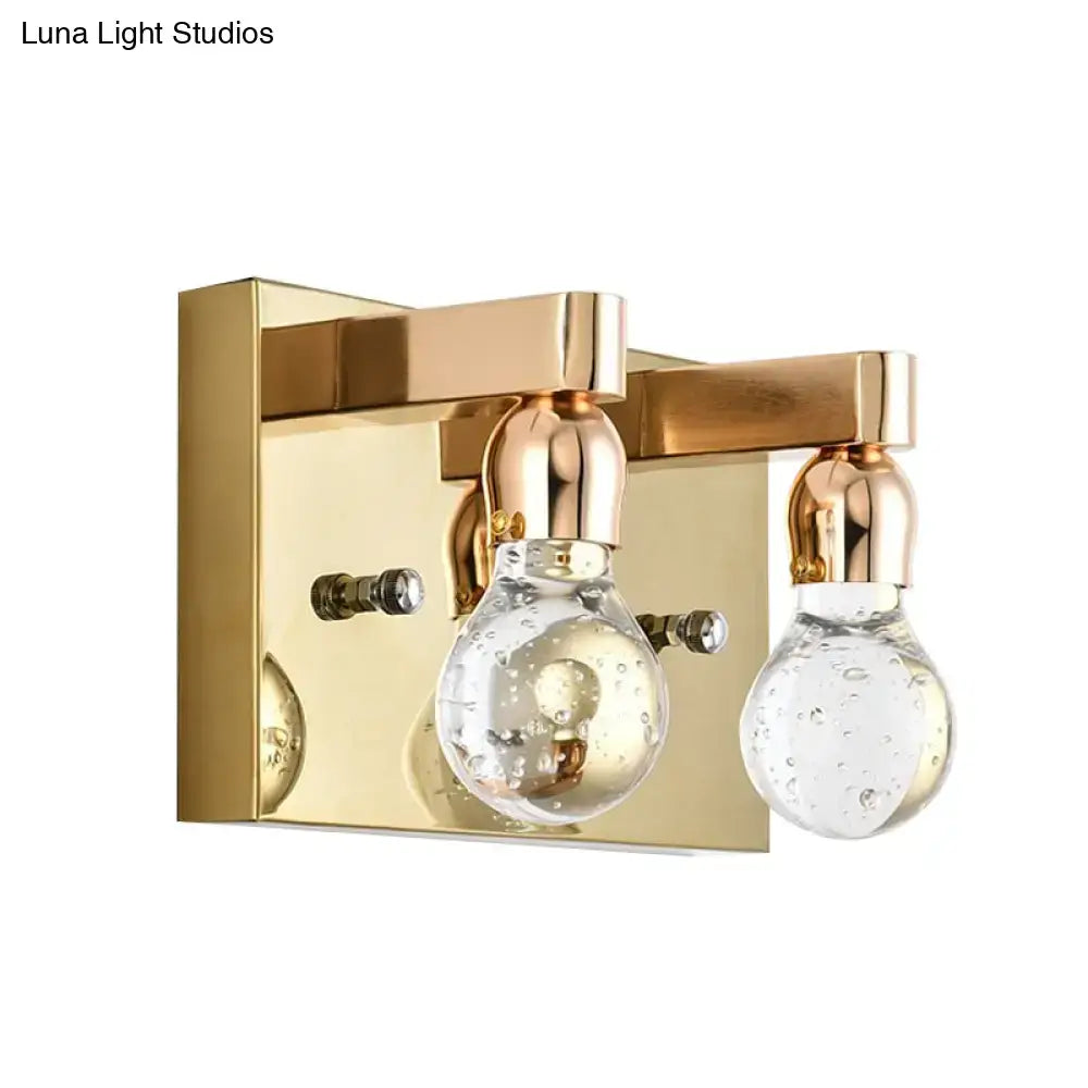 DecorBites™ Modern Gold Bulb-Shaped Crystal Wall Sconce - Bedroom Bubble Light Fixture