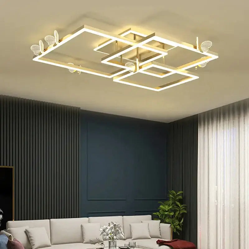 Modern gold butterfly ceiling lamp for living room