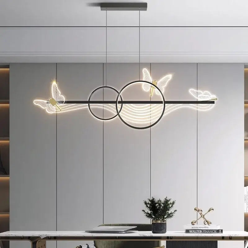 Modern gold butterfly chandelier pendant lamp for dining room