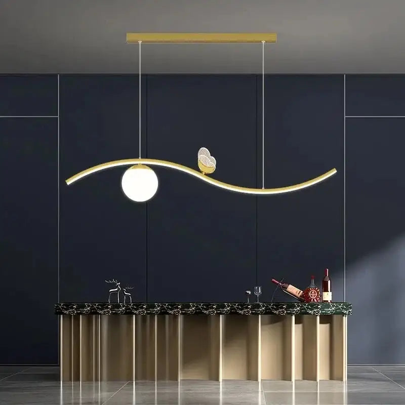 Modern gold butterfly chandelier pendant lamp for dining room