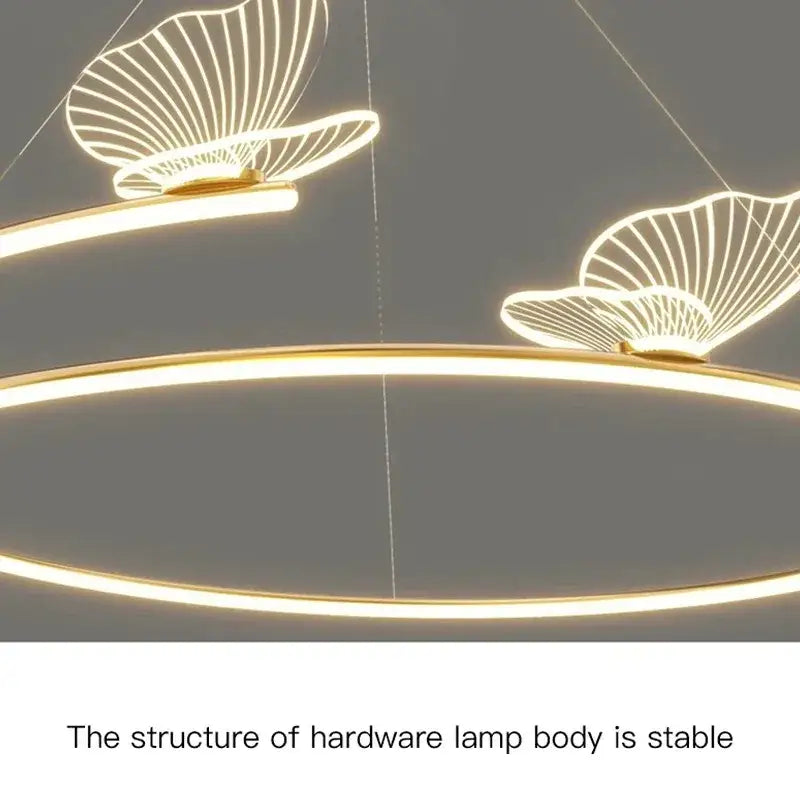 Modern gold butterfly design ceiling chandelier living room light