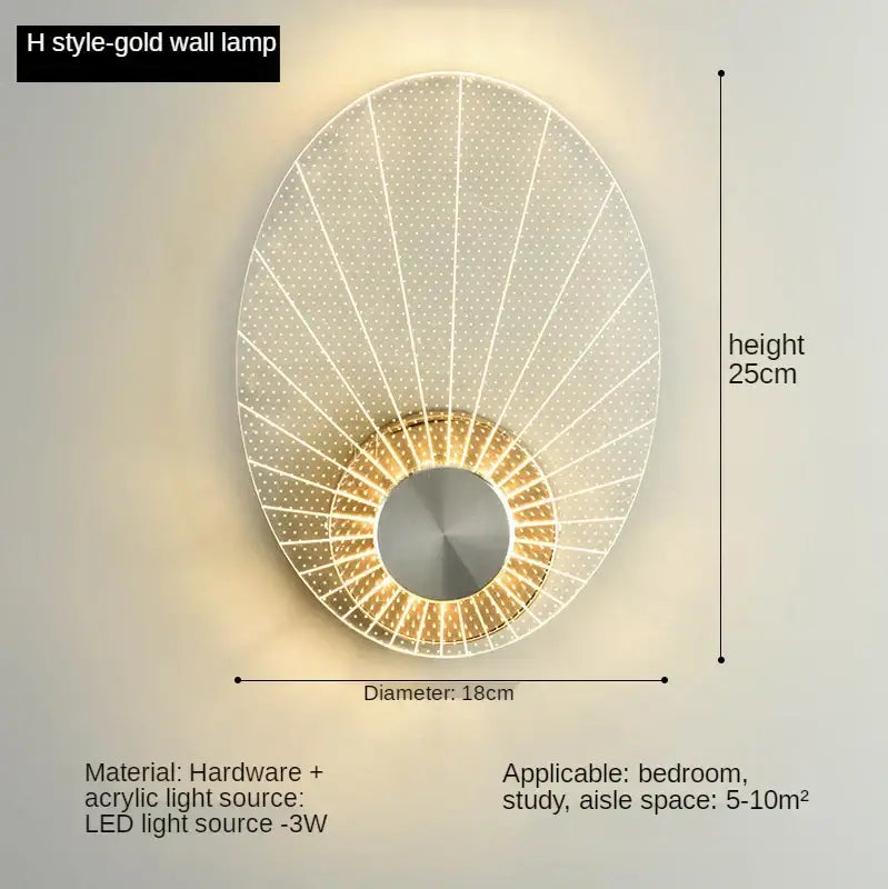 Modern gold butterfly wall lamp bedroom led sconce light