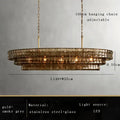 DecorBites™ Brown Glass Pendant Lights for Dining Table Chandelier, Oval Clear Round Suspension Lamp