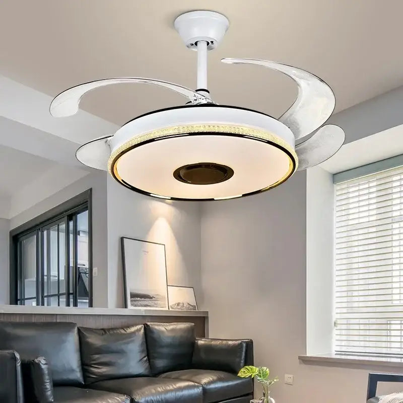 DecorBites™ 90 Modern Ceiling Fan with Bluetooth Speaker, LED Light, and Remote Control