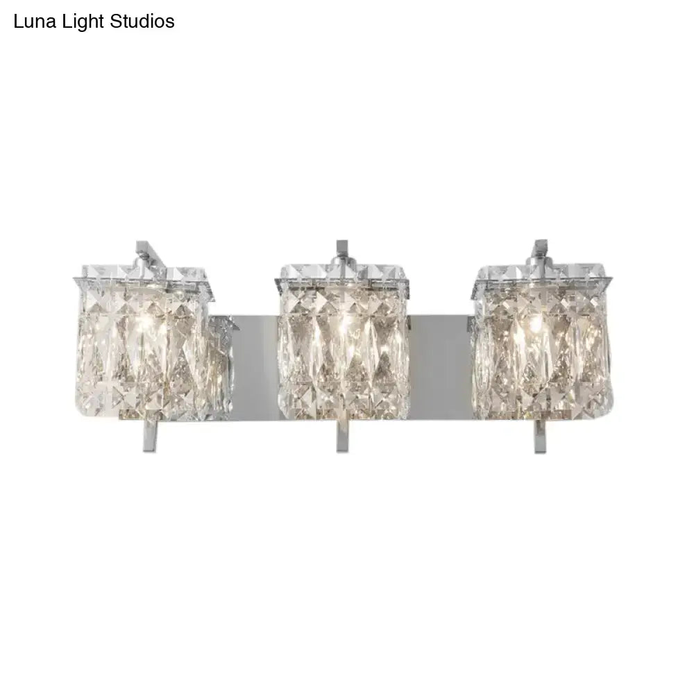 Modern gold & chrome crystal wall light living room e12 e14 fixture