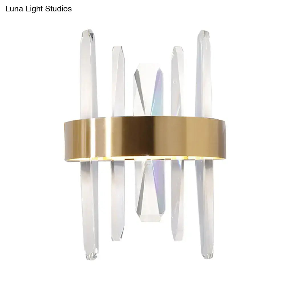 Modern gold clear crystal bar wall sconce bedroom light