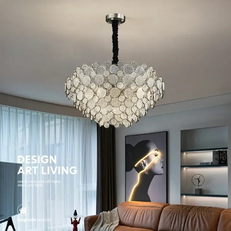Modern gold cloud led ceiling chandelier for living room