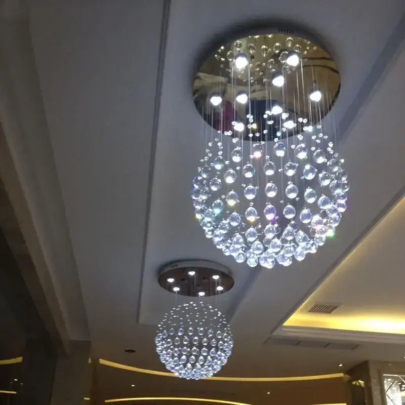 Modern gold crystal ball led chandelier for dining room