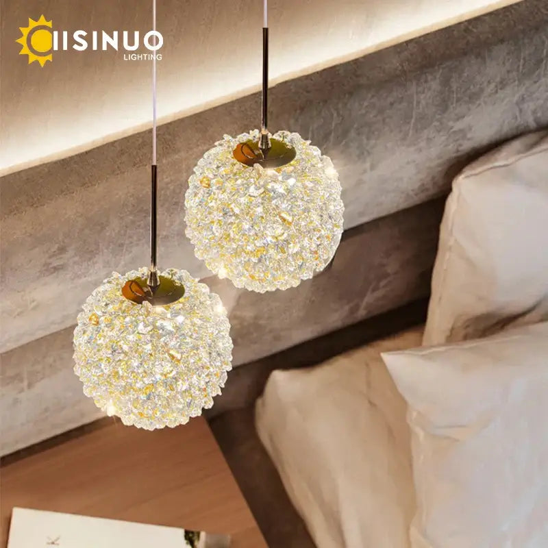 DecorBites™ Crystal Ball Pendant Chandelier for Bedroom Bar Deco