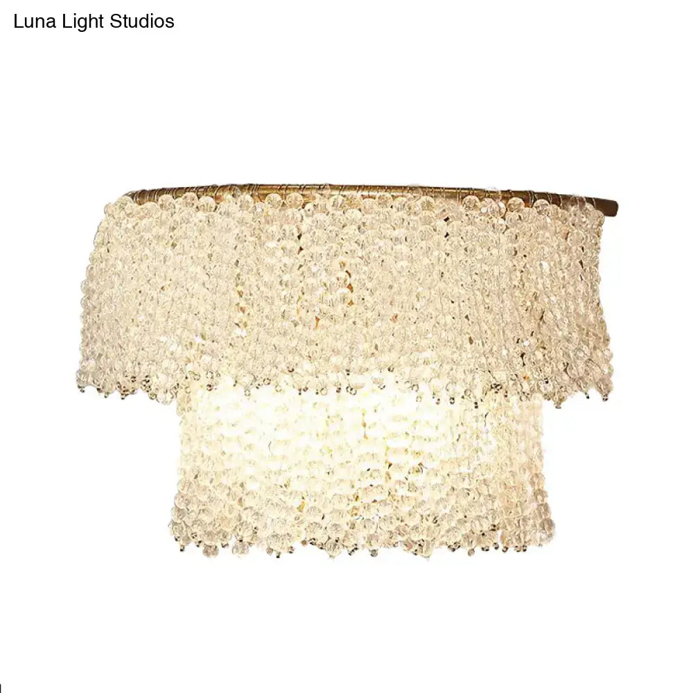 Modern gold crystal bead sconce lamp bedroom wall fixture 220v-240v