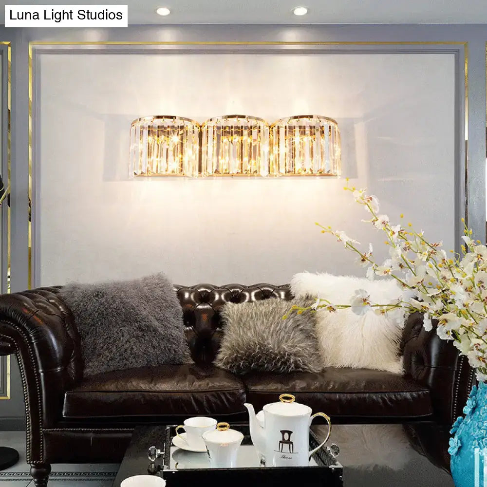 Modern gold crystal block wall light living room sconce 220v-240v