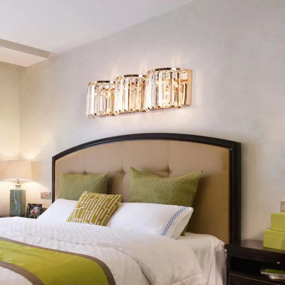 Modern gold crystal block wall light living room sconce 220v-240v