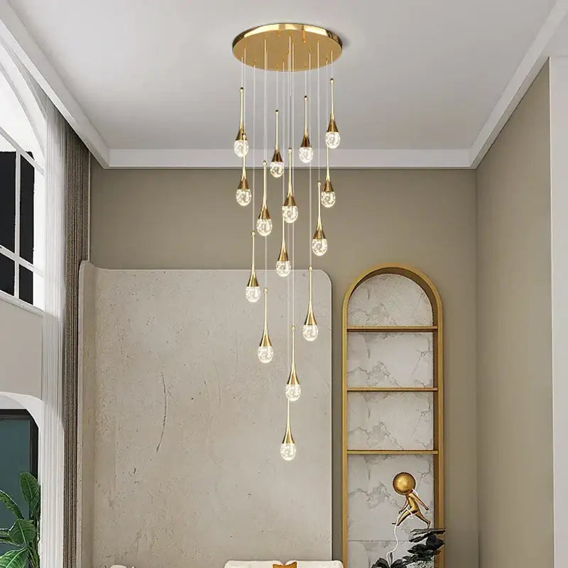 DecorBites™ Crystal Bubble Chandelier: Modern Luxury Lighting for Home, Dining, Bedroom & Stairwell