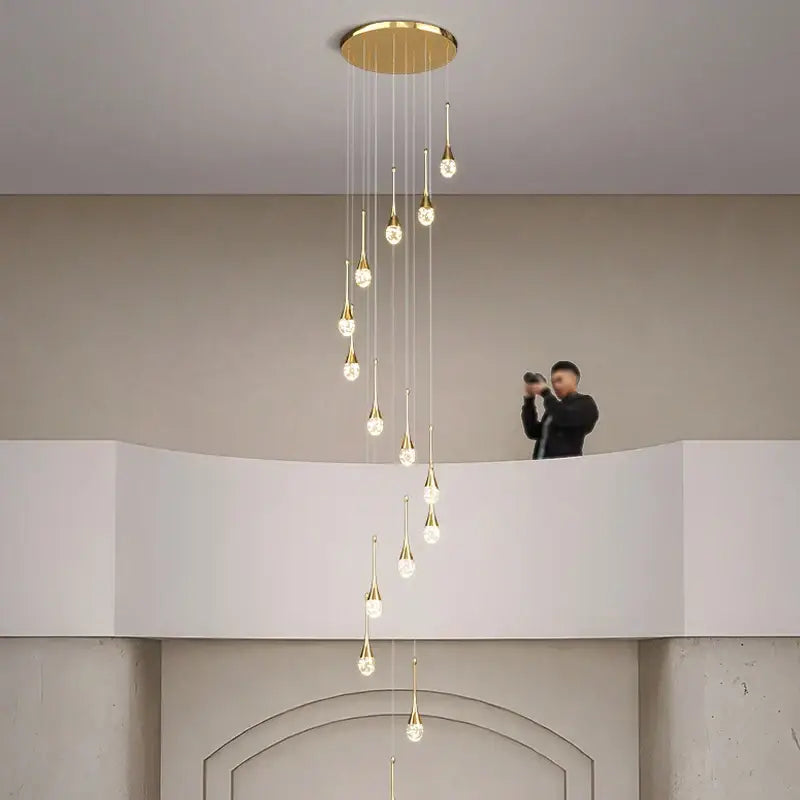 DecorBites™ Crystal Bubble Chandelier: Modern Luxury Lighting for Home, Dining, Bedroom & Stairwell