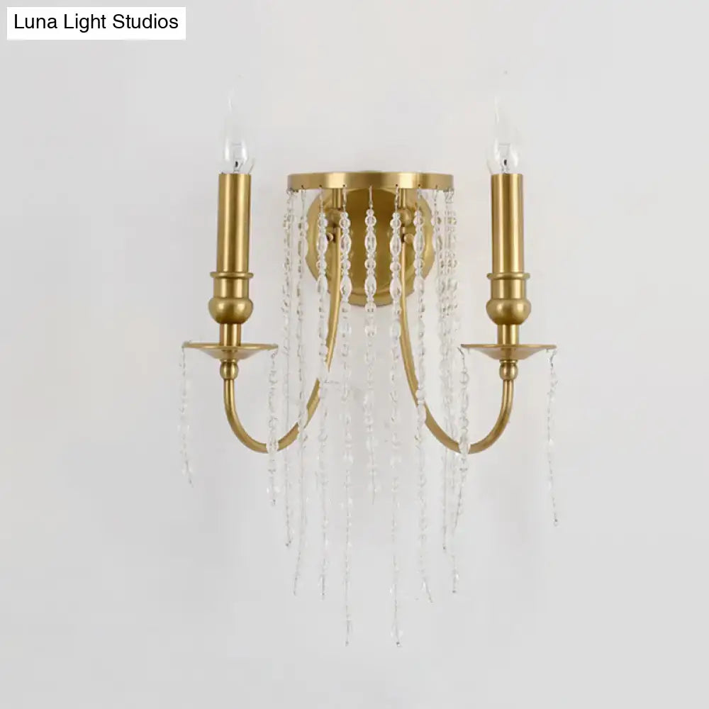 Modern gold crystal corridor wall lamp bedroom candle light