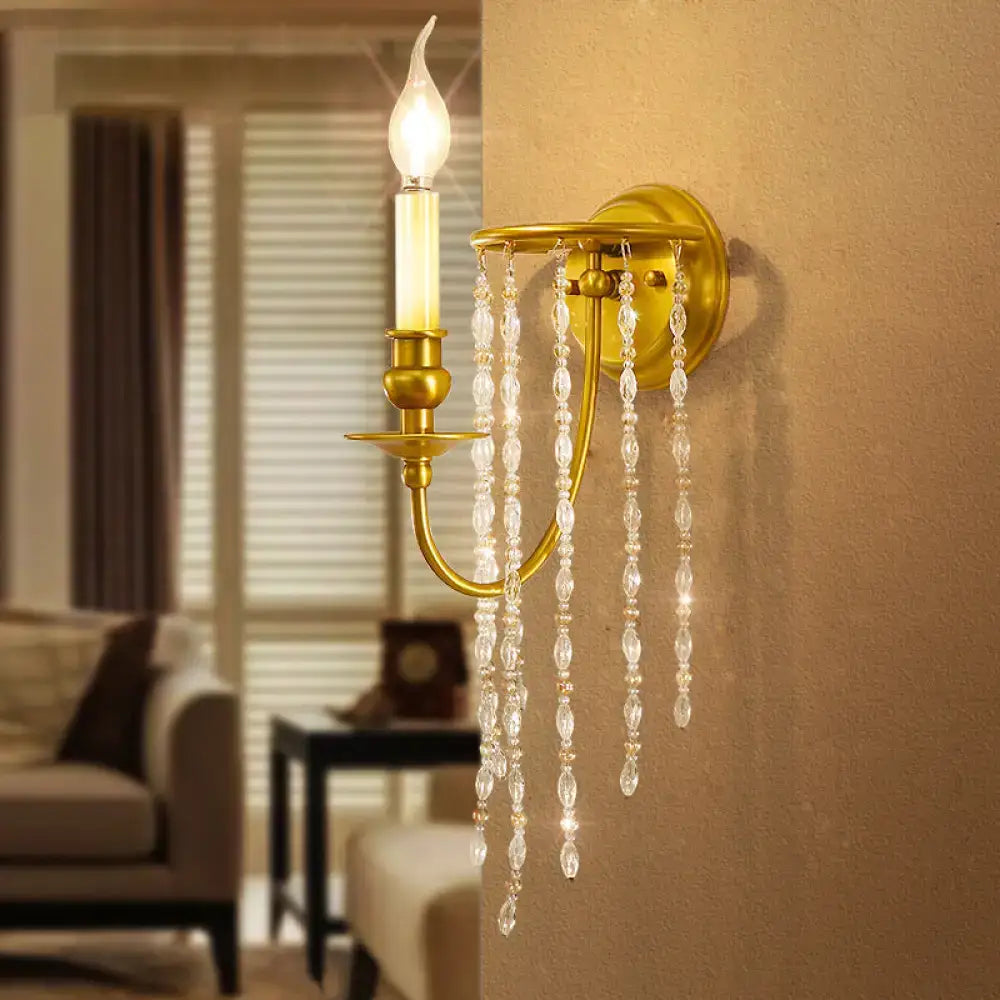 Modern gold crystal corridor wall lamp bedroom candle light
