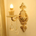 Modern gold crystal droplet wall mount light bedroom sconce