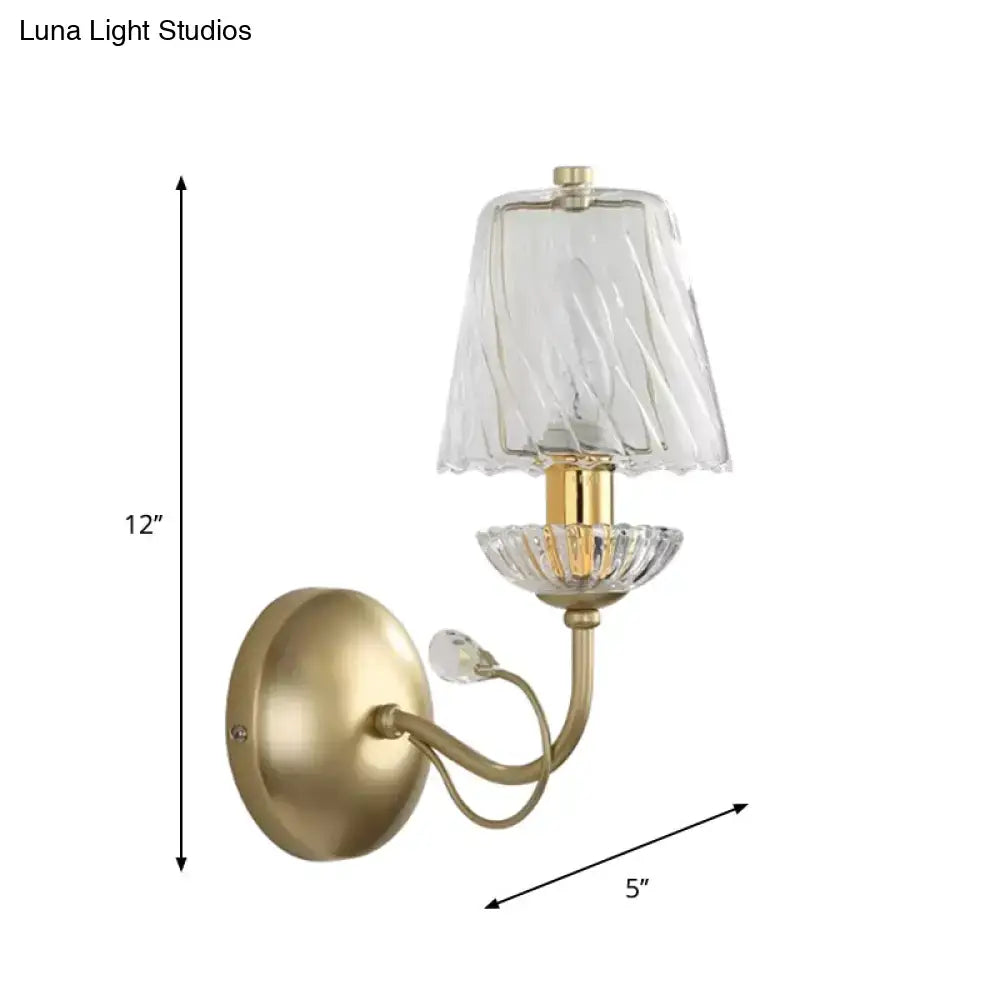 Modern gold crystal glass sconce living room wall lamp