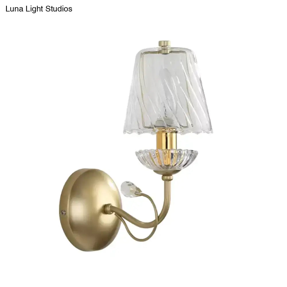 Modern gold crystal glass sconce living room wall lamp
