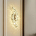 Modern gold crystal leaf wall light living room sconce