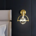 Modern gold crystal led wall lamp bedroom sconce