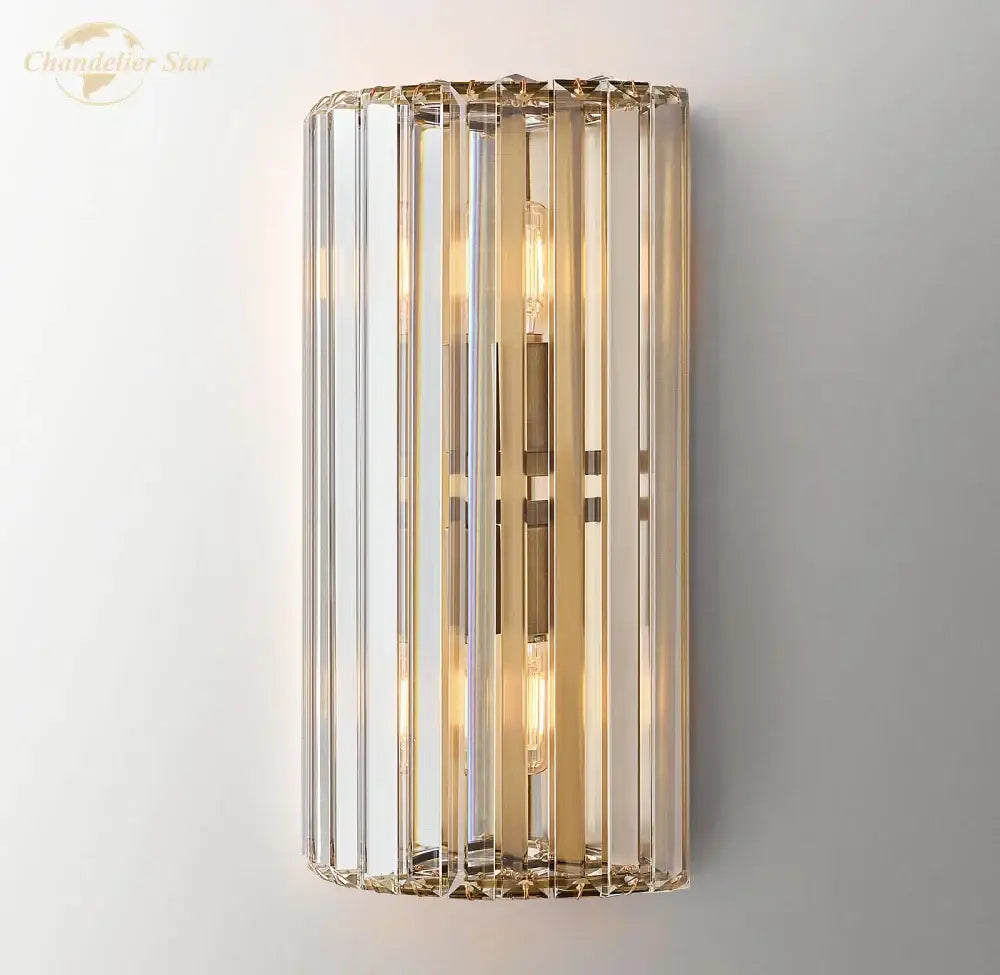 Modern gold crystal led wall sconce bedroom lighting