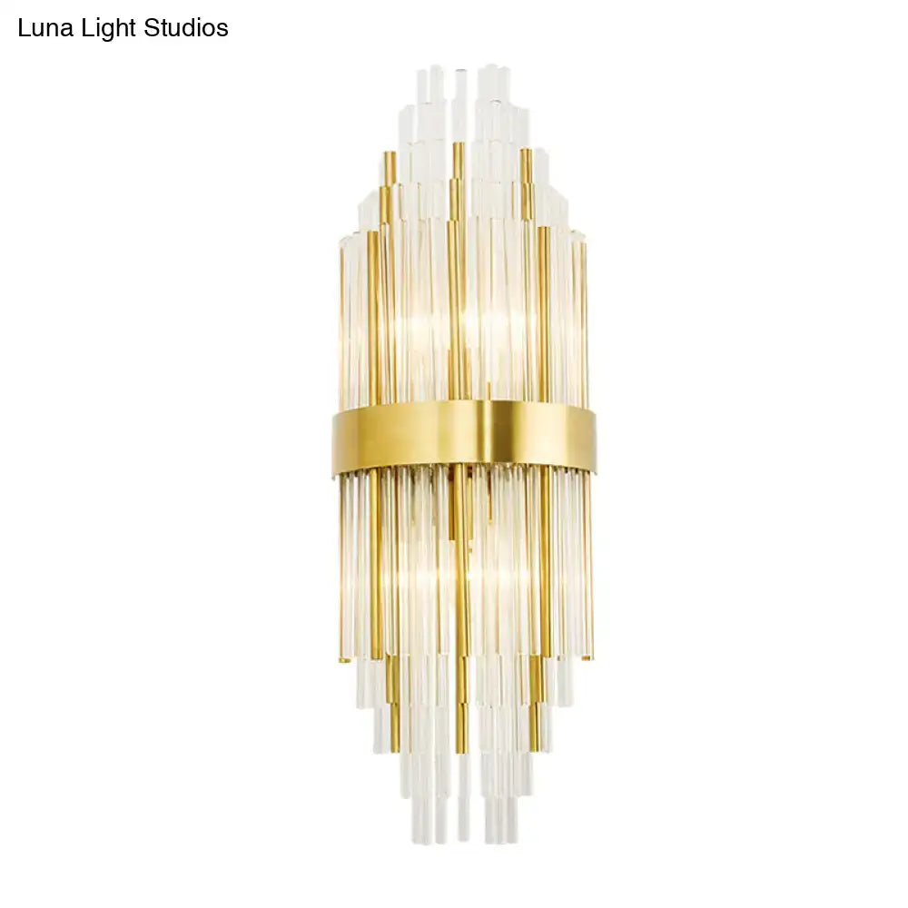 Modern gold crystal led wall sconce living room cascading light